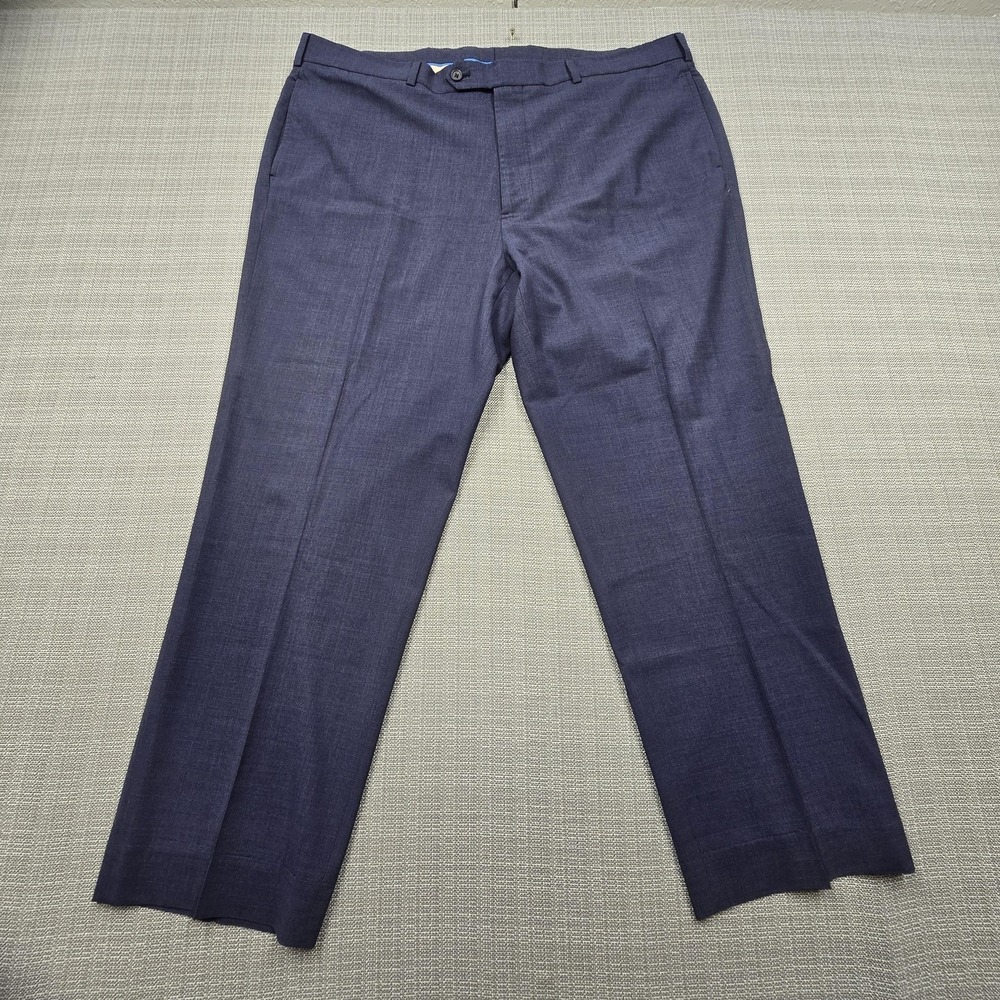 Brooks Brothers Dress Pants Mens 42x27 Blue Wool Madison BrooksCool Relaxed Fit